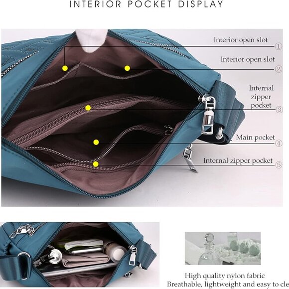 Crossbody Purse for Women Multi Pocket Cross Tote Small Travel Shoulder Bag Casu - Picture 5 of 8